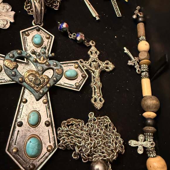 Assorted Cross Pendants & Necklaces - Religious Jewelry Collection - Picture 3 of 9